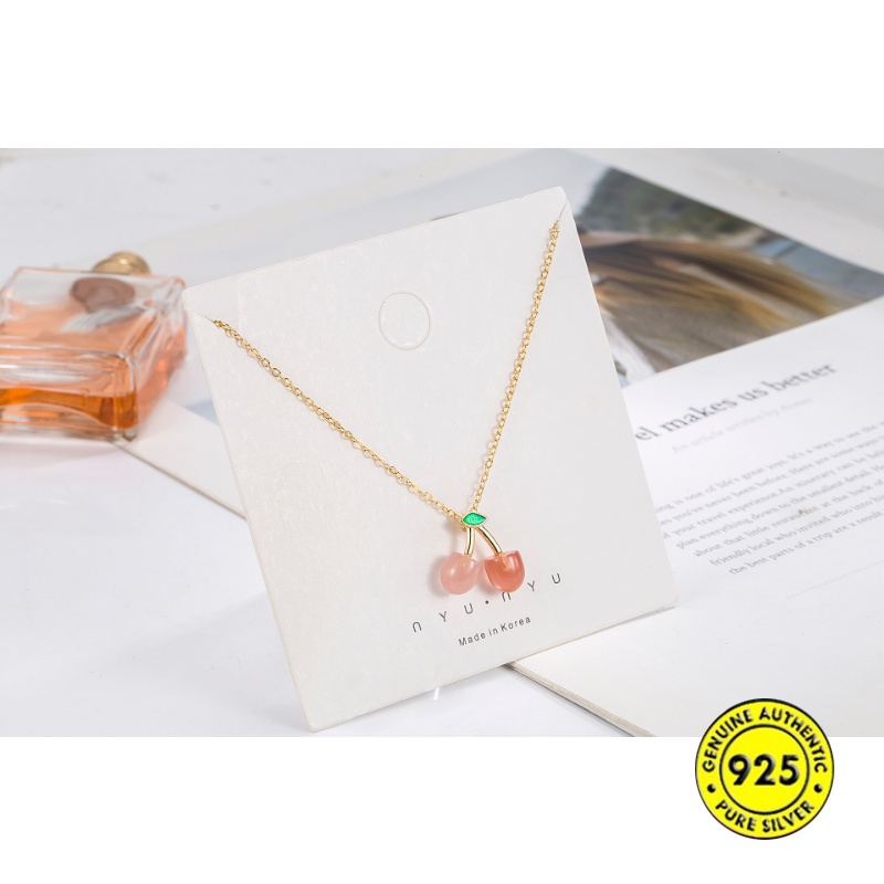 Minyak Menetes Cerise Pendant Light Mewah Indah Sangat Halus Rantai Klavikula U1516