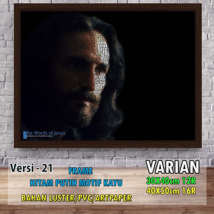 

Lukisan Kaligrafi - Gambar Poster Lukisan Yesus Typhoart Kaligrafi + Bingkai V21 - Xlxcdriyoni