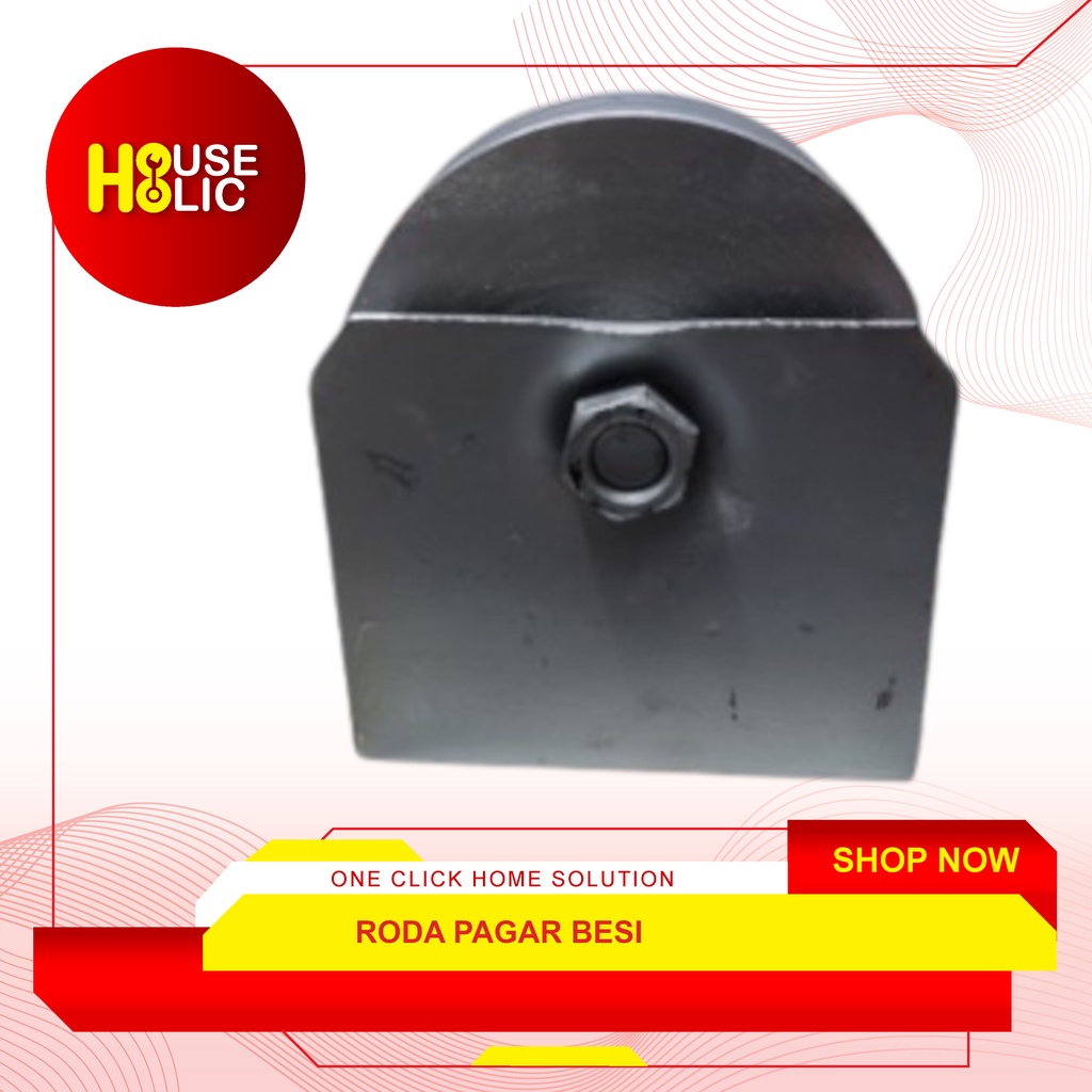 Roda Pagar Besi Model V / Roda Gerbang Rel Siku Laher Lahar Baja
