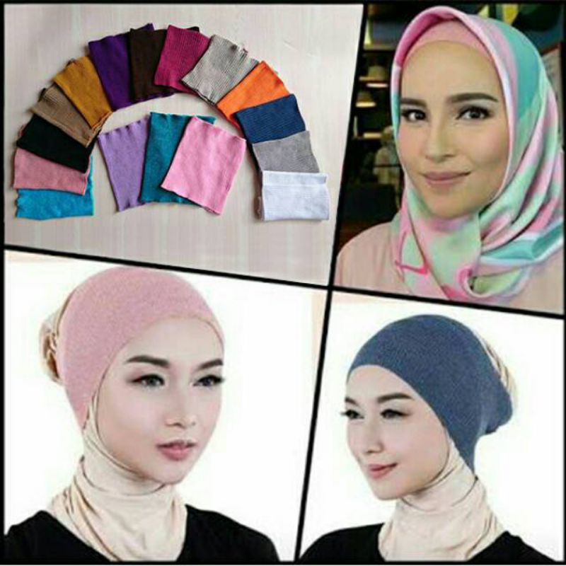 Bandana rajut 1 warna / Ciput rajut 1 warna / Ciput rajut polos anti pusing / Ciput rajut dalaman ji