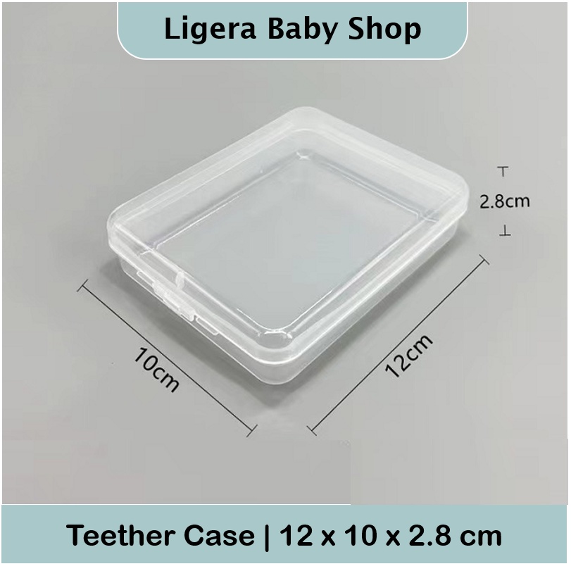 LIGERA Kotak Penyimpanan Teether Bayi / Case Plastik Transparan Persegi Serbaguna/ Tempat Dot Empeng