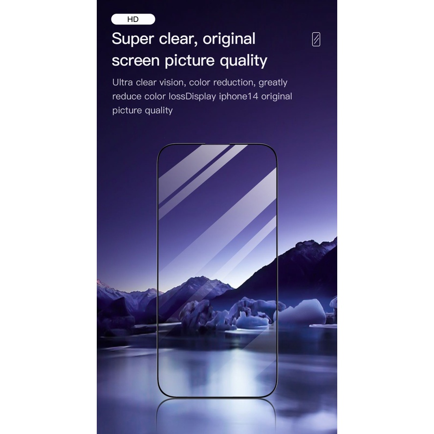 Tempered Glass SUPERFIT iPhone 14/Plus/14 Pro/Max TOTU 3D MUDAH PASANG Super Fit