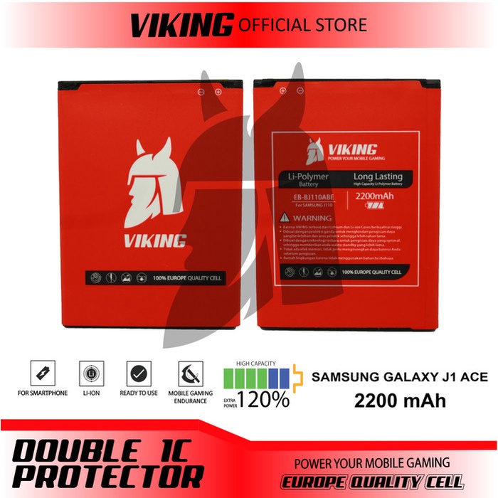 BATERAI VIKING SAMSUNG GALAXY J1 ACE J110 DOUBLE POWER