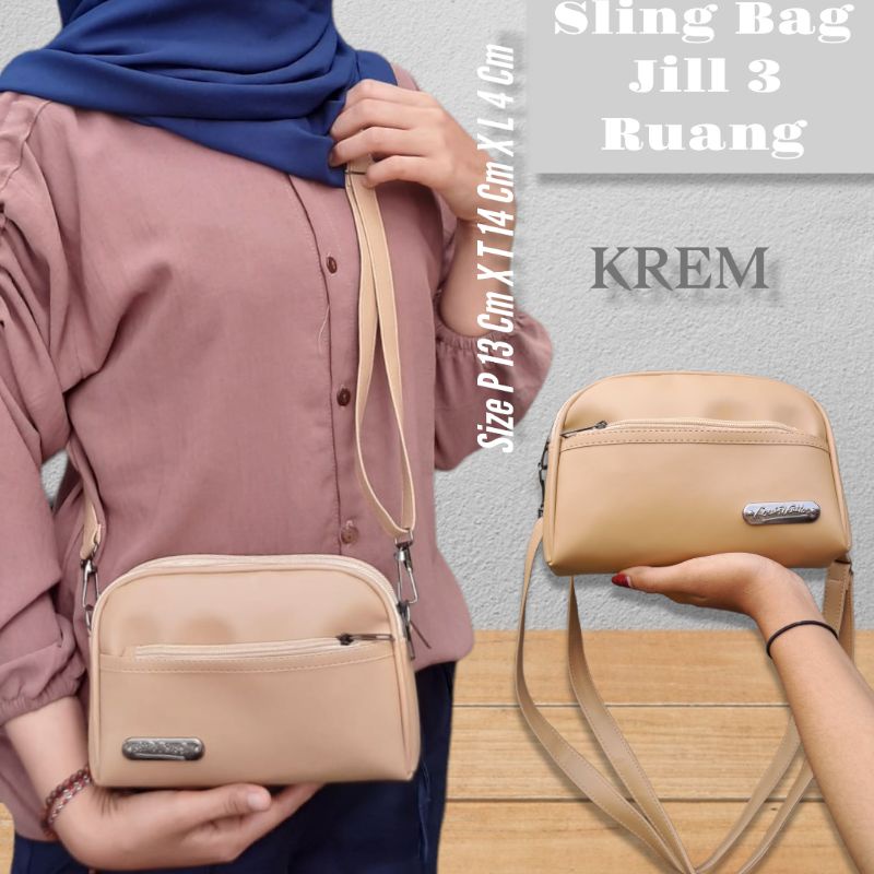 JILL SLINGBAG 3 RUANG SOFT LEMBUT/TAS SLEMPANGJ JILL