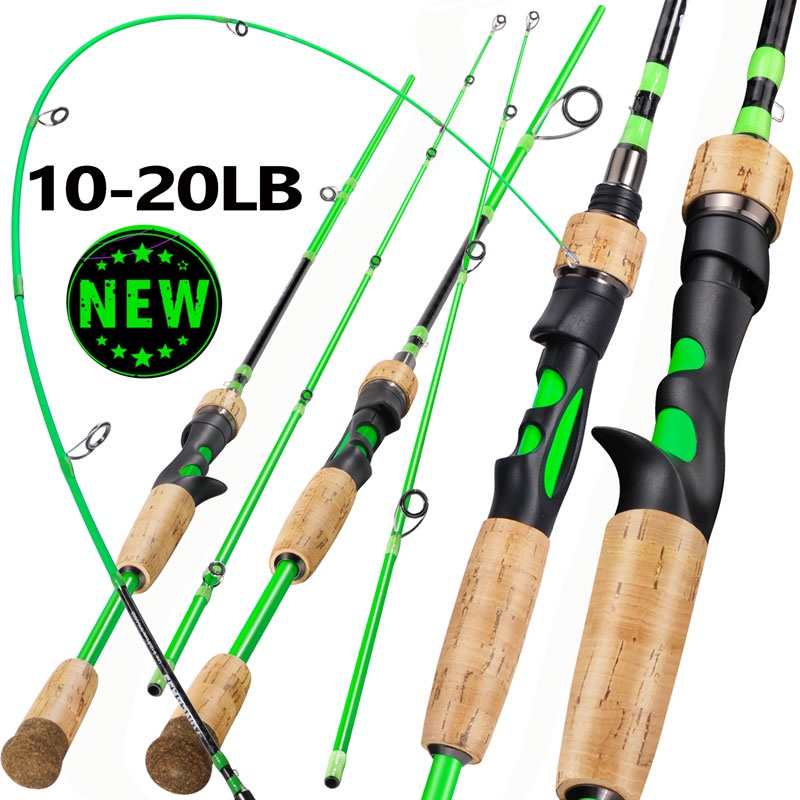 Sougayilang 1.8M Joran Pancing Kualitas Tinggi Casting / Pemintalan Pancing M power 2 Bagian Portabel Pegangan Kayu Gabus Ultra Ringan