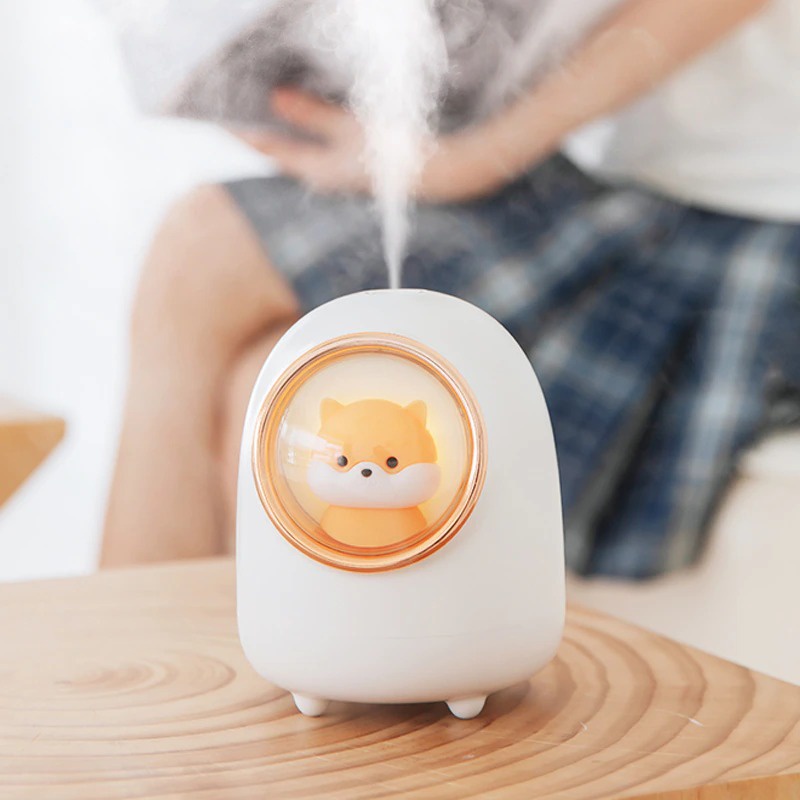 OLOEY Mini Air Humidifier Aromatherapy Oil Diffuser USB Cute Squirrel 1200mAh - M08