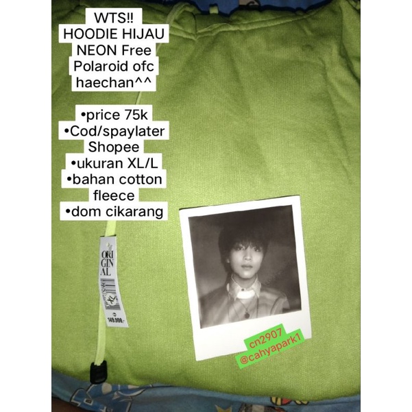 HOODIE HIJAU ARMY FREE POLAROID OFFICIAL HAECHAN