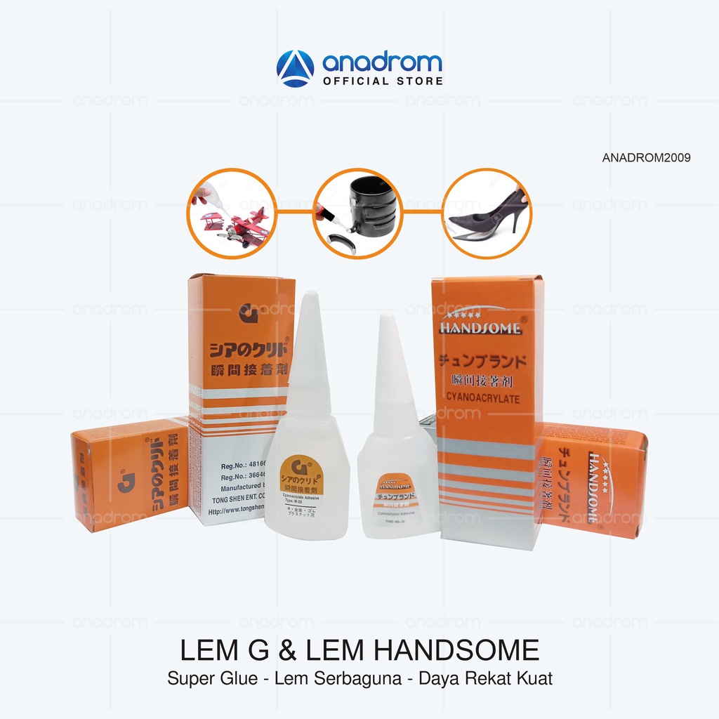 

Lem Serbaguna | Lem G / Lem Handsome / Lem Besi /Lem Korea/ Lem Setan | Super Glue | Anadrom 2009