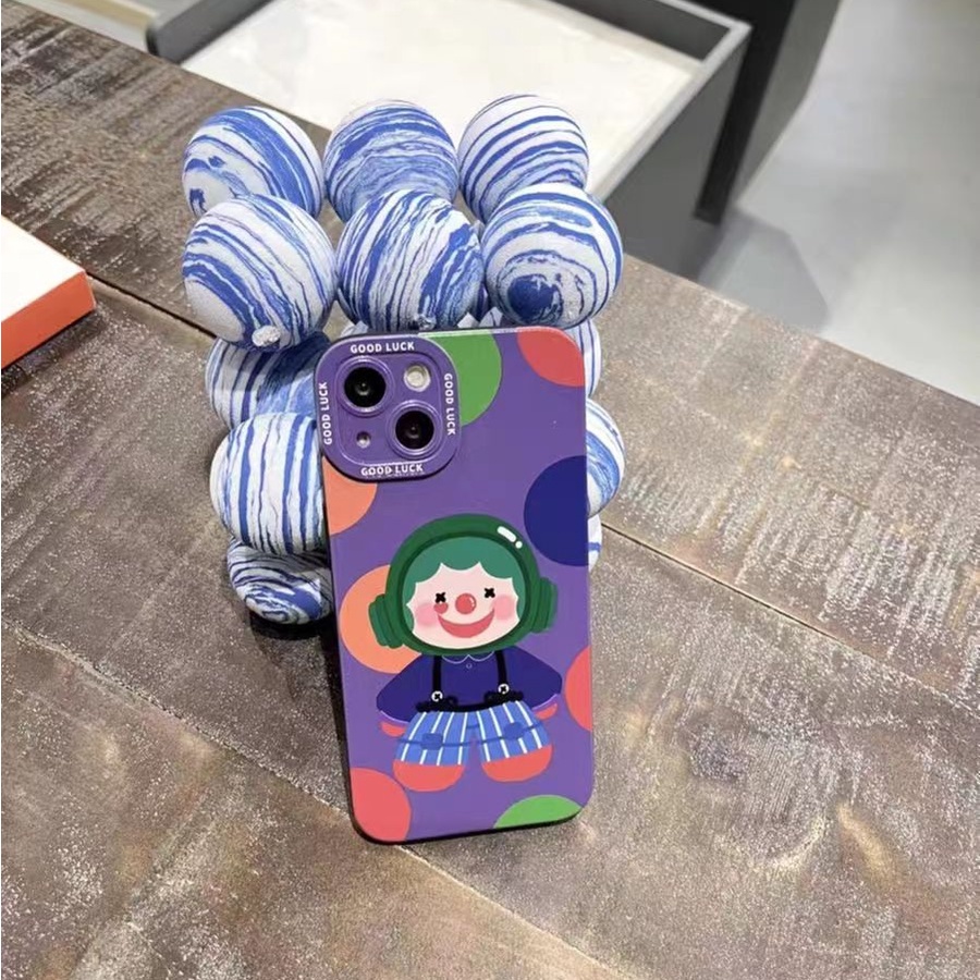 IPHONE Ins Motif Badut Cocok Untuk Iphone14 14pro 14Plus 14prm Iphone13 13pro 13prm Iphone11 7Plus 8Plus Xr XS 12 Pro Max Empat Sudut Casing Ponsel Tahan Guncangan