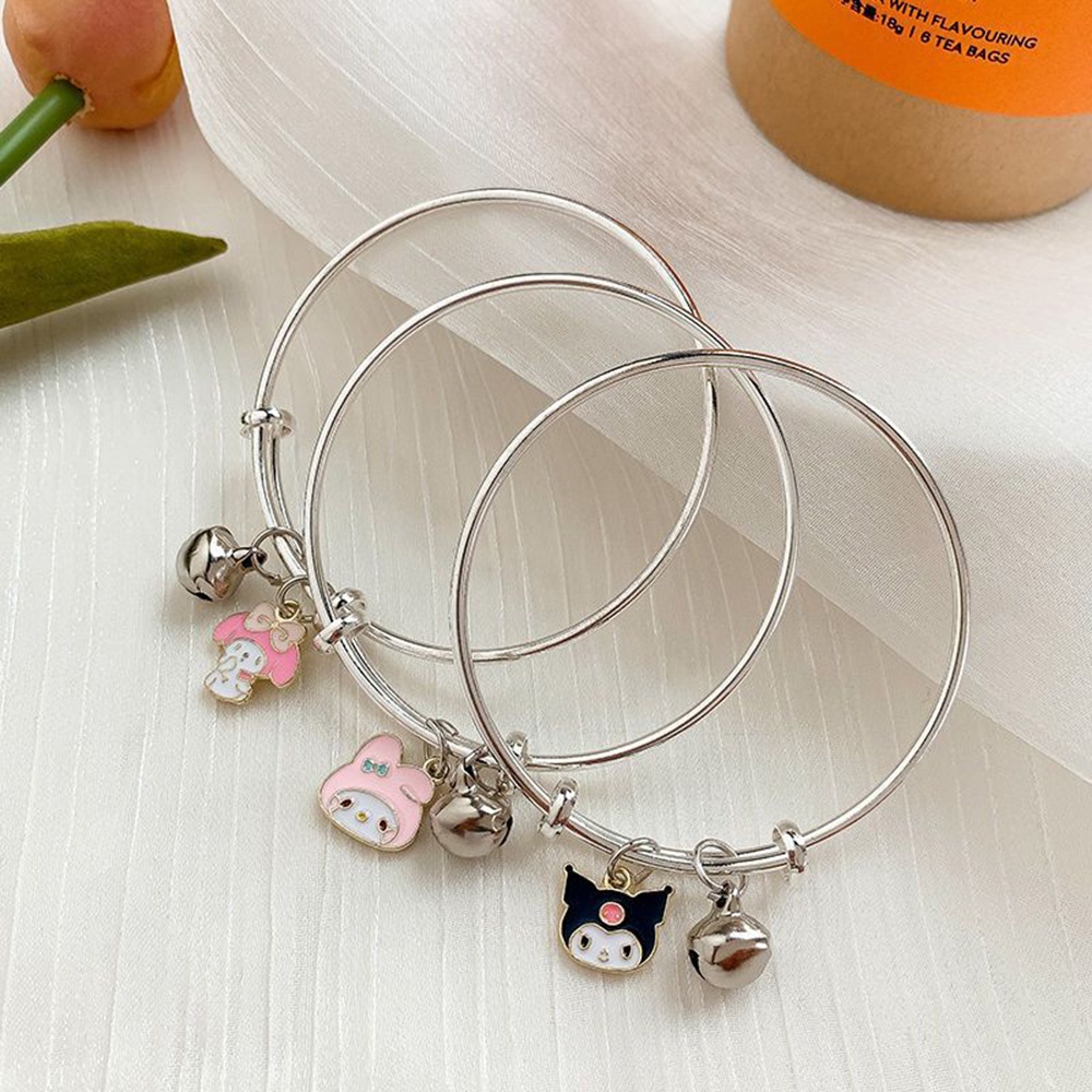 Korea couple Kartun Lucu Kuromi Bell Indah Liontin Gelang Pacar Gelang Hadiah Perhiasan