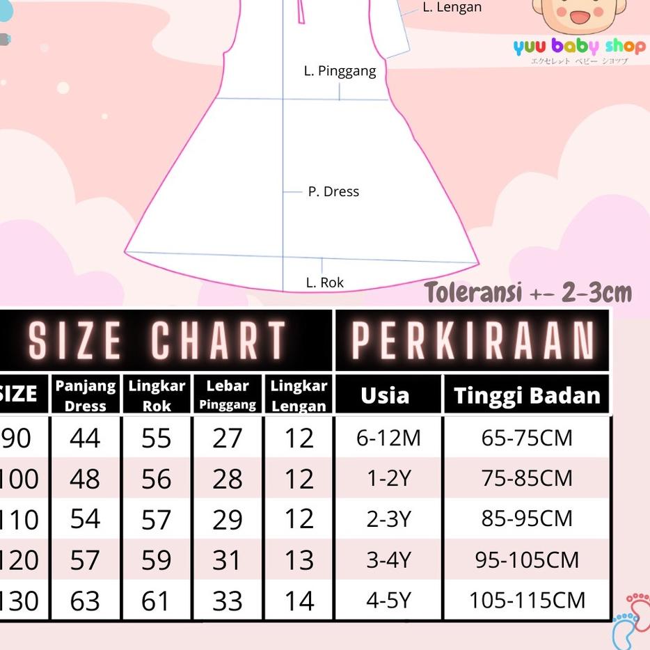 ☾ YBSS Dress Kutung Bayi dan Anak 3014 3020 ☮