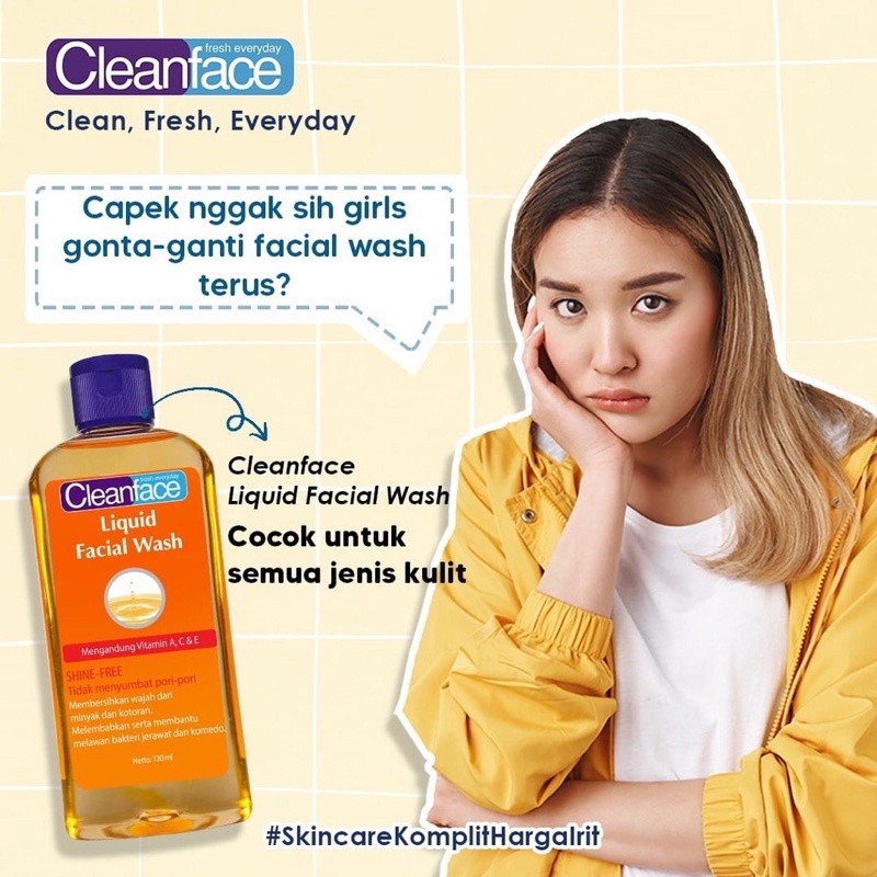 CLEAN FACE Serum whitening niacinamide/acne/Hydrating/ Micellar Water 3 In 1/ Toner/ Facial Wash