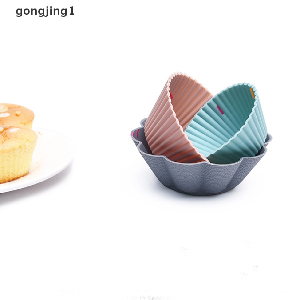 Ggg 6pcs /Set Cetakan Silikon Kue Muffin Cupcake Baking DIY Alat Kue Piring Cup ID