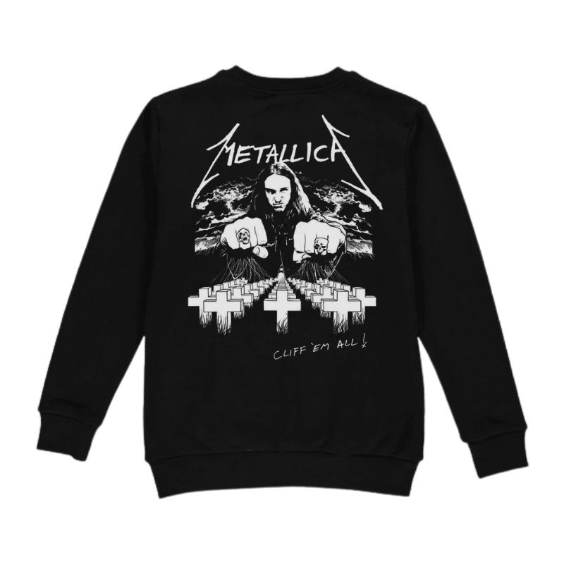 Sweater Basic Musik Metal || METALLICA CLIFF EM ALL Sweater Crewneck || Pria &amp; Wanita