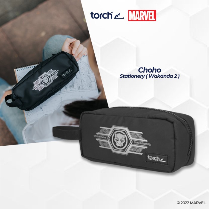 

MARVEL BLACK PANTHER ORNAMENT TORCH CHOHO STATIONERY POUCH ALAT TULIS