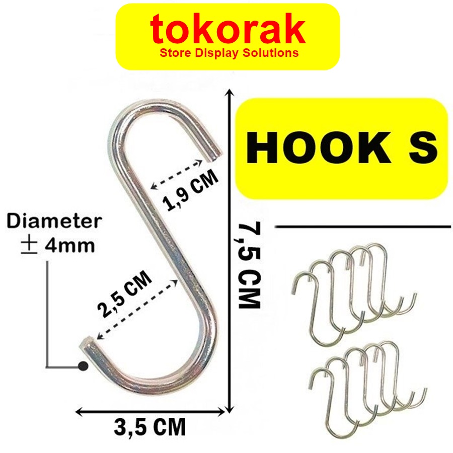 KAITAN HOOK S 10 PCS GANTUNGAN CANTOLAN PENGAIT RAM ANDDDISPLAY