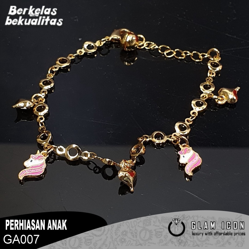 Gelang Anak Rantai Motif Poni Pink Hair  GA007 GRAG