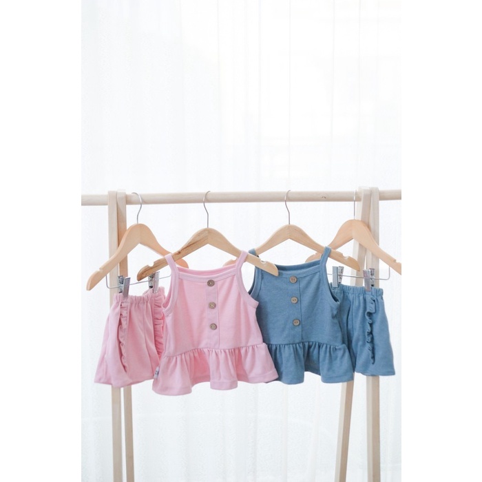 COCO POP BLOOMER TANK SET Baju Polos Kaos Katun Anak Cotton