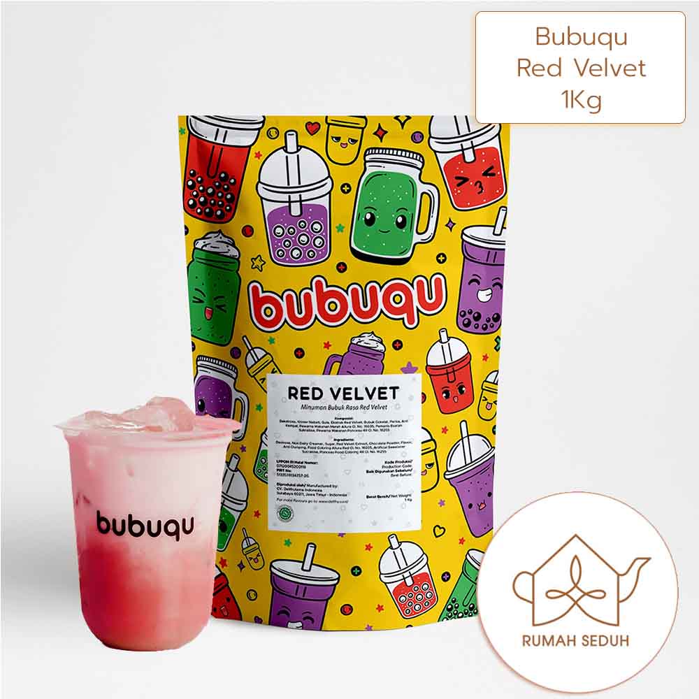 

1kg Bubuqu Red Velvet Latte Powder Drink - Bubuk Minuman Kue Red Velvet