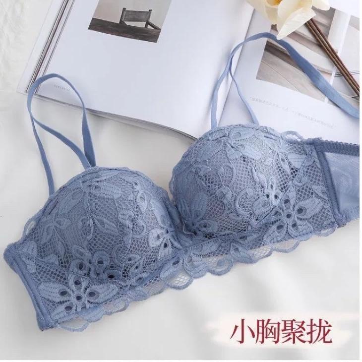 Viral Honesty-133 New Bra Wanita Halus BH Model Tanpa Kawat Import Bahan Renda Motif Floral Pakaian 