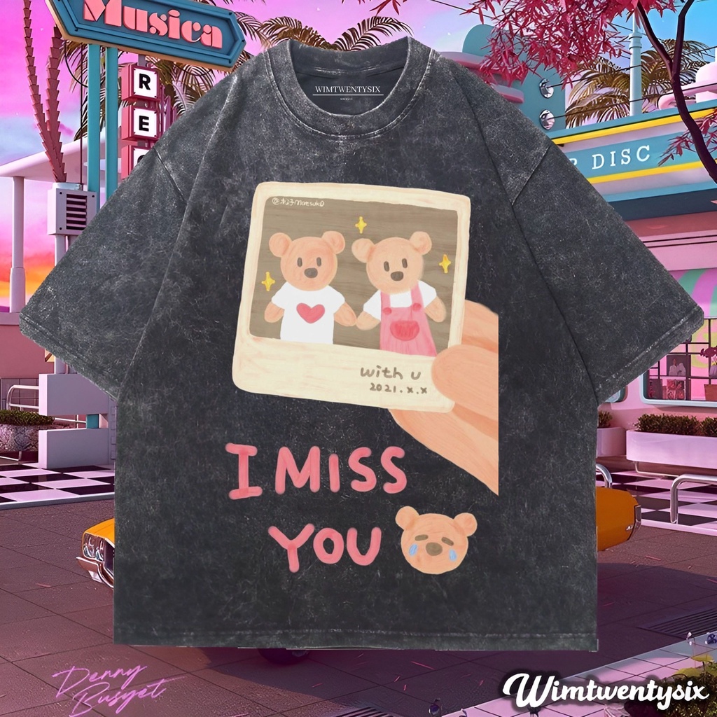 Wimtwentysix “Bear couple” Oversize T-shirt | kaos washed | vintage tee