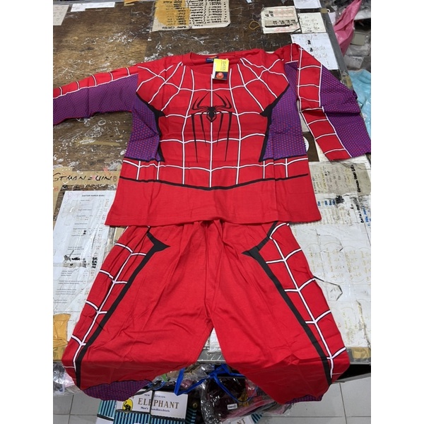 setelan baju celana kostum anak GO KIDS Spiderman panjang