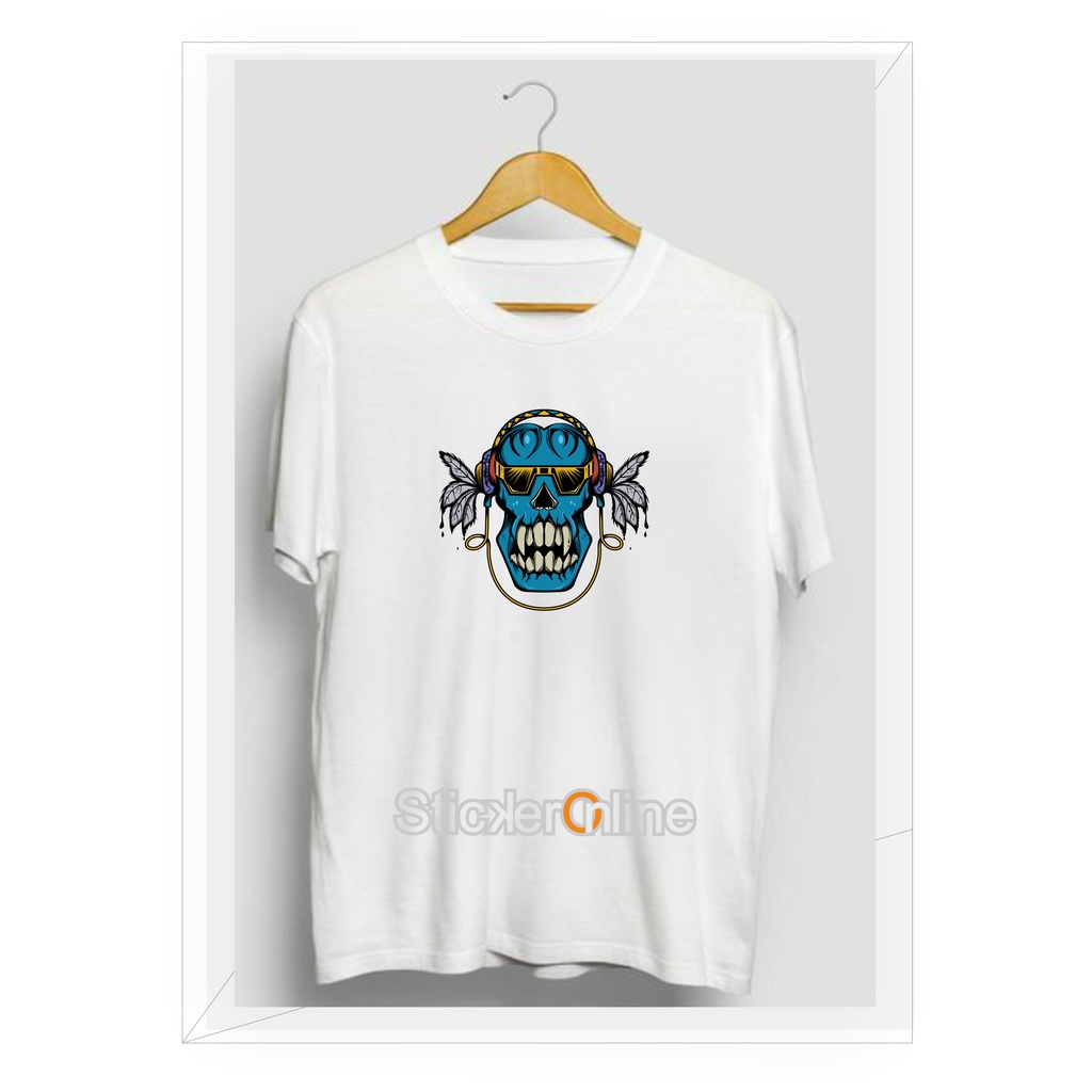kaos distro tengkorak warna/baju santai tengkorak keren bagus murah30s