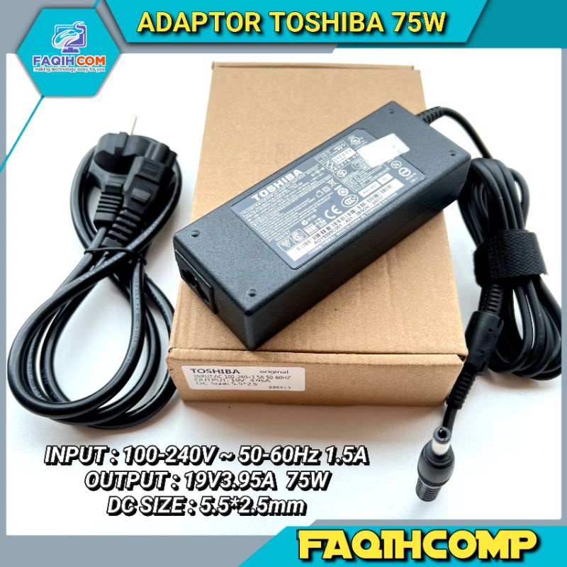 Adaptor Charger Original Toshiba Satellite L510 L310 L630 L700 A100 A105 U300 U305 M300 19V-3.9A 75W
