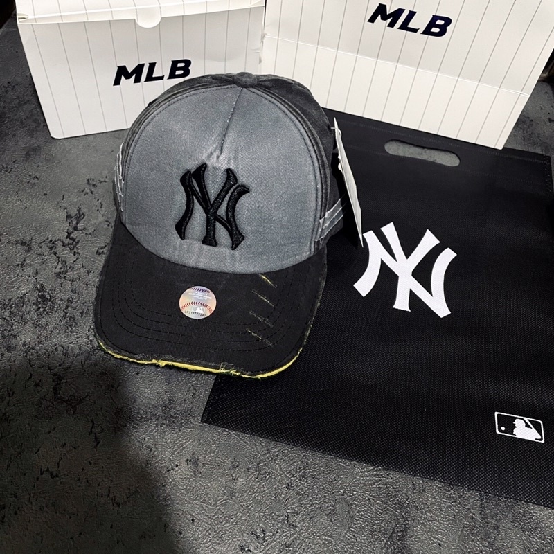 TOPI BASEBALL MLB CAP NEW YORK JEANS FONT BLACK