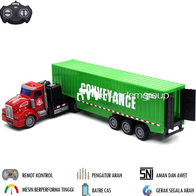 MAINAN MOBIL REMOT KONTROL RC TRUK KONTAINER TRAILER ANGKUT BARANG