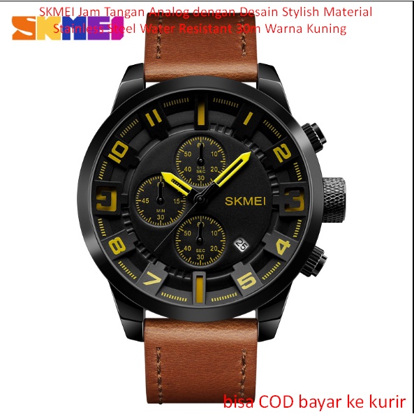 SKMEI Jam Tangan Analog dengan Desain Stylish Material Stainless Steel Water Resistant 30m Warna Kun