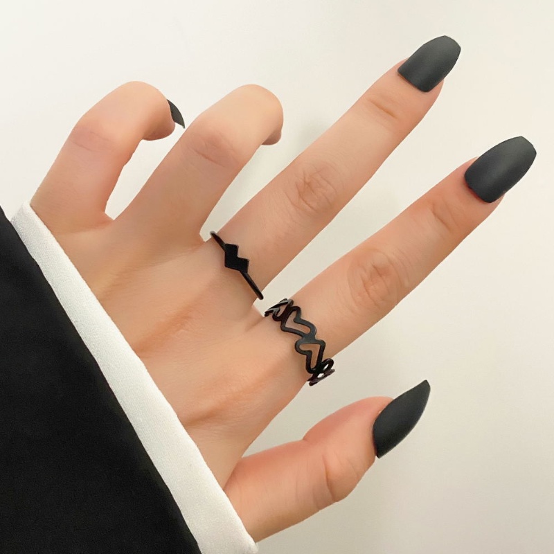 2 Pcs/Set Cincin Terbuka Dapat Disesuaikan Kepribadian Populer Fashion Pesta Sederhana Pasangan Berongga Cinta Cincin Jari Telunjuk Cincin Unisex Bentuk Hati Perhiasan Hadiah Aksesoris Gadis Keren Ins Gaya