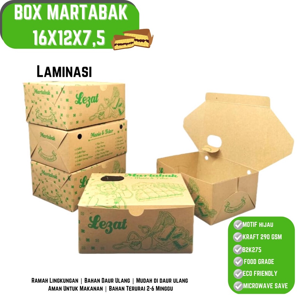 Box Martabak Manis &amp; Telor Laminasi (B2K275-14X12X7.5 Cm)