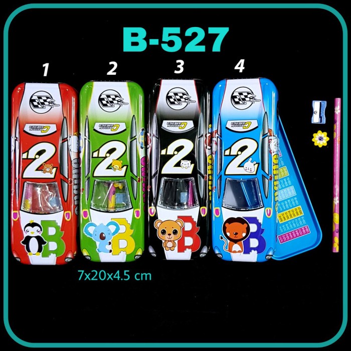 

PRO Kotak Pensil Kaleng mobil Set 7x20 / Tempat Pensil / Pencil Case - B-527, Bebas