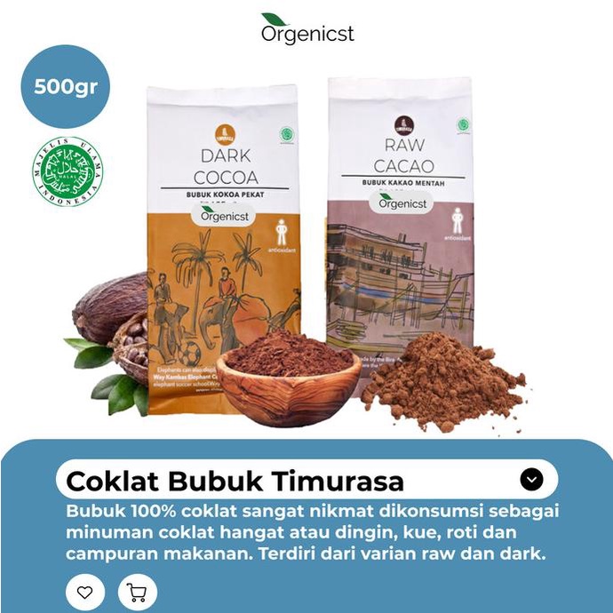 

Timurasa Bubuk Cokelat Mentah (Raw Cacao Powder) - 500Gr