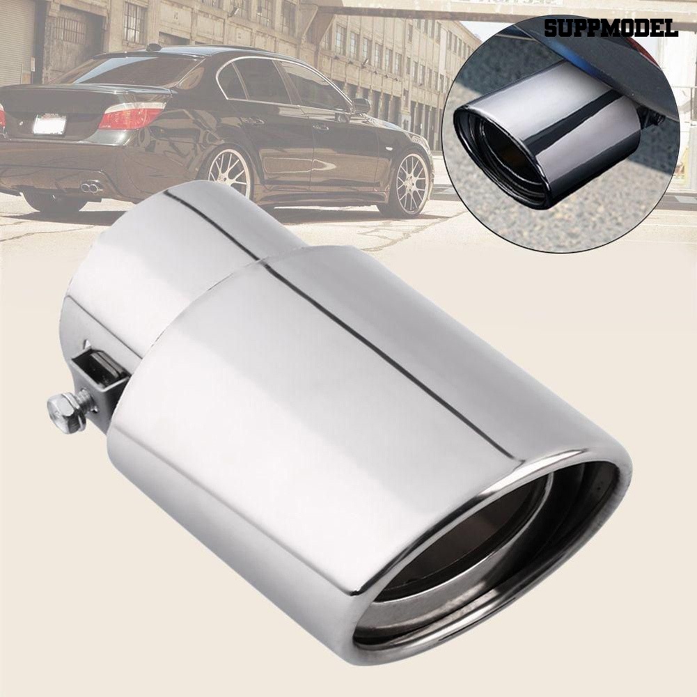 [Dekorasi] Universal Stainless Steel Belakang Mobil Bulat Lurus Pipa Knalpot Tail Muffler Tip