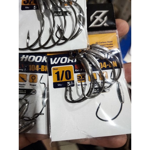 kail pancing worm hook dari axz kail lure soft atau kail Pancing captain ultimate shrimp hook