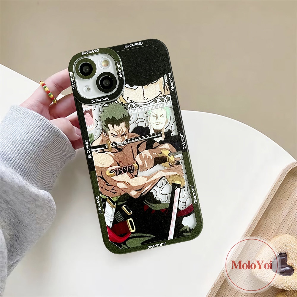 Casing TPU Lembut Anime Kartun One Piece Zoro Luffy Kompatibel Untuk iPhone 11 Pro Max XR 14 13 12 Pro Max 7Plus 8Plus X XS Max 6 6s 8 7 Plus SE 2020 Shockproof Angel Eyes