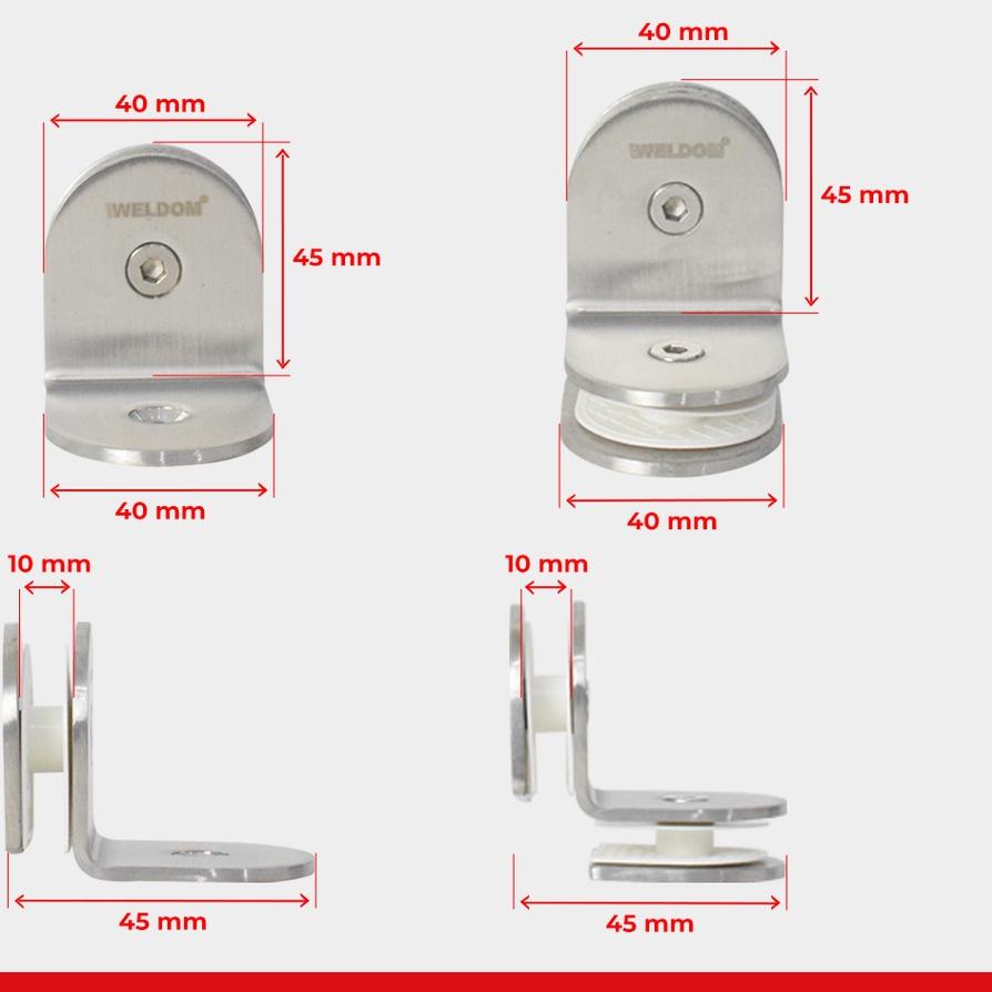 Jual Langsung Beli Glass Clip Penjepit Kaca Sekat Partisi Kamar Mandi