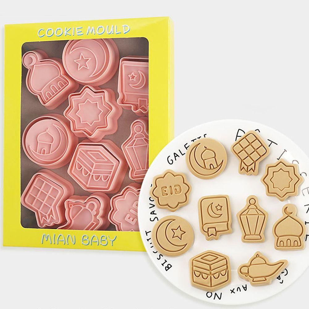 Solighter 10pcs/set Eid Mubarak Makanan Fondant Ramadan Mubarak Islam Muslim Festival Cookie Cutter