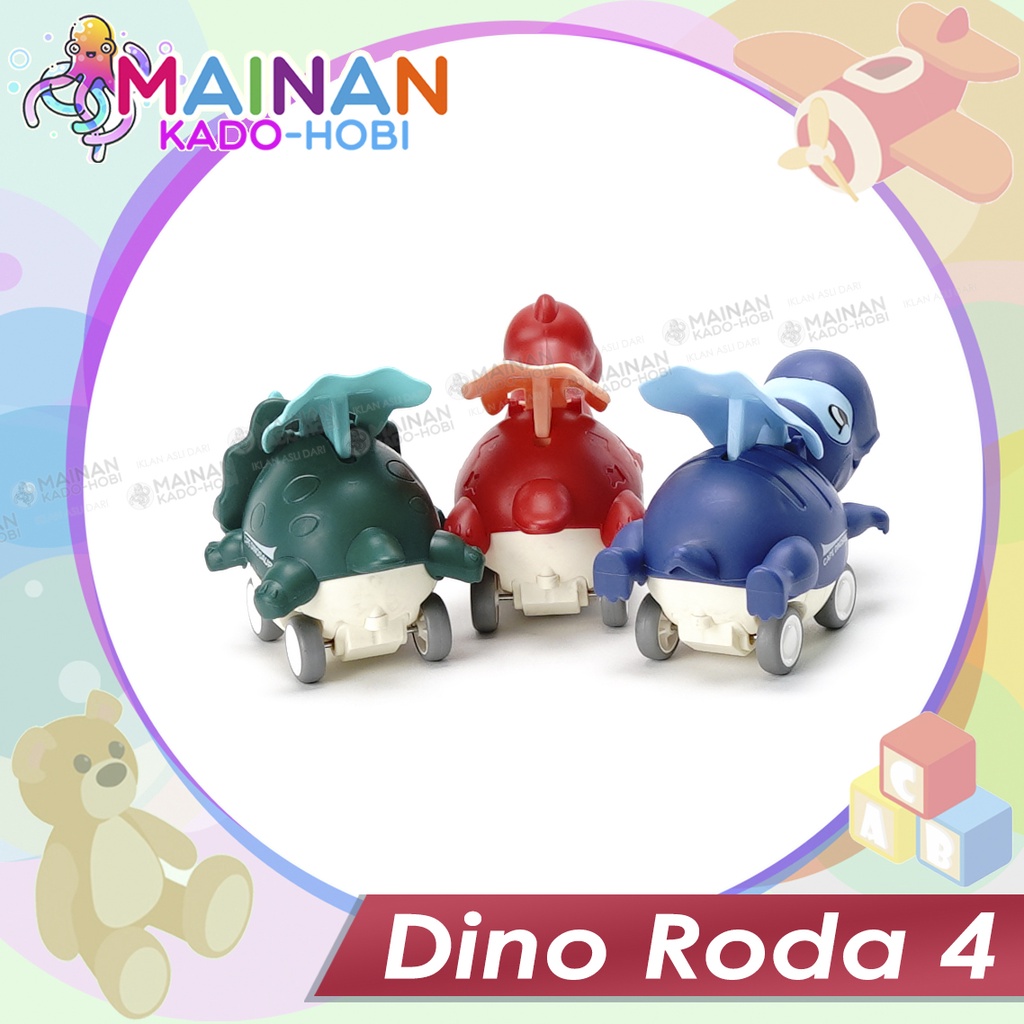 MAINAN ANAK MINIATUR PULLBACK PRESS CAR TOYS DINOSAURUS RODA 4