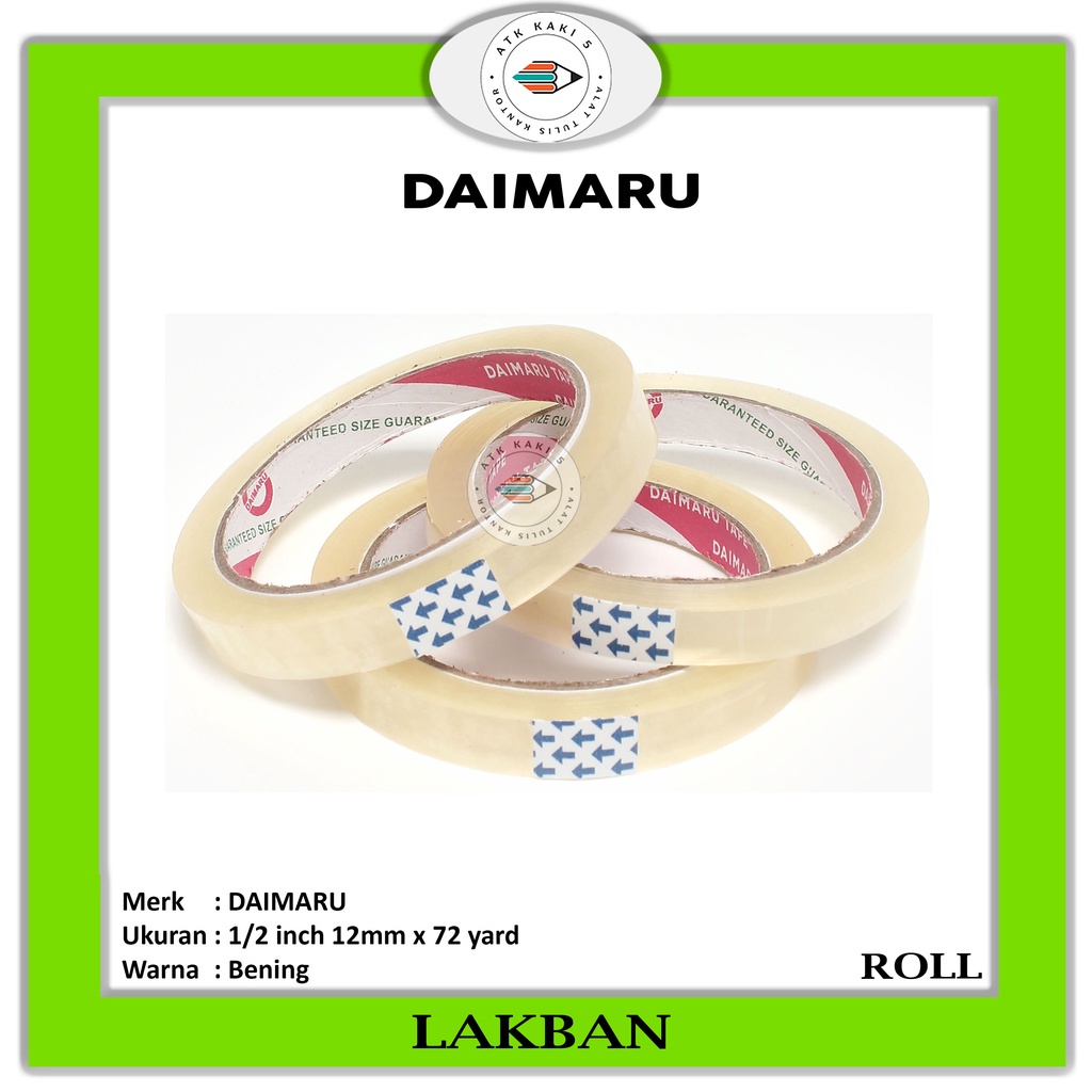 

DAIMARU - Lakban / Selotip Varian Isolasi 1/2 inch x 72 yard - Roll