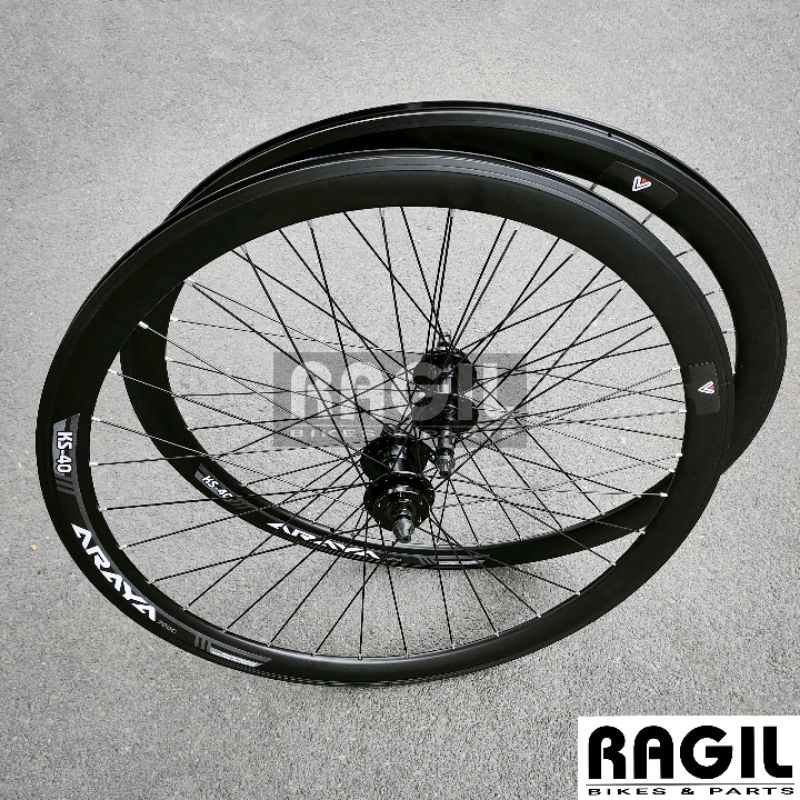 WHEELSET SEPEDA 700C ARAYA KS40 700 C LUBANG 32 HOLE 32H DOUBLE WALL 4 CM 4CM VELG RIM RIMS HUB FREEHUB JARI JARI BALAP ROAD BIKE FIXIE MTB RODA JADI DEPAN BELAKANG 6 7 8 9 SPEED