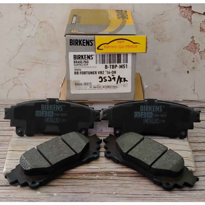 BRAKE PAD KAMPAS REM BELAKANG FORTUNER VRZ 2016-ON BIRKENS TBP-M51