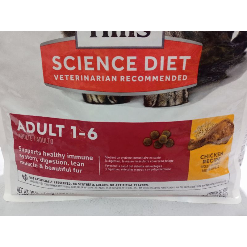 Hills Science Diet cat Adult Chiken 9.07kg 1 - 6 Feline Chicken optimal care