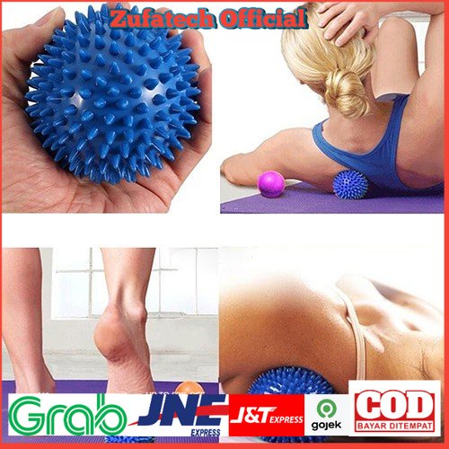 Bola Pijat PVC Spiky Massage Ball Sport FItness 7.5cm - HA00681 - Blue