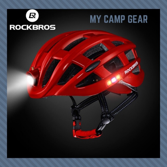 ROCKBROS Helm Sepeda dengan Senter Kepala