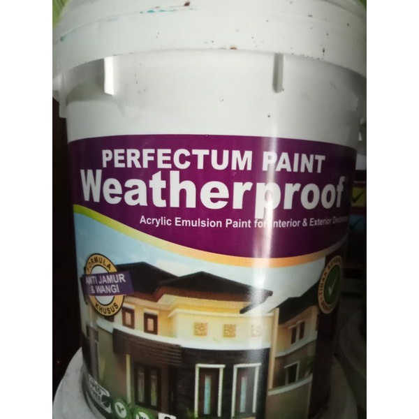 Wheaterproof Perfectum Paint | Cat Tembok 20 kg | Anti-Lumut | Anti-Jamur | Cepat Kering