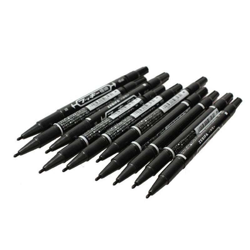 Spidol Permanent Marker / Spidol Permanen Serbaguna Dual Head Marker Waterproof 10 PCS