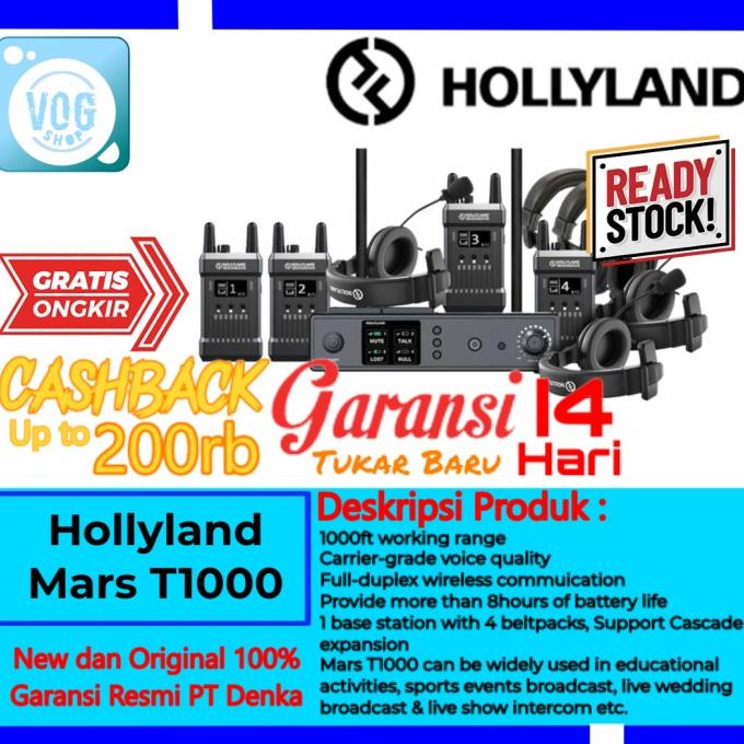 Hollyland Mars T1000 Full-Duplex Wireless Intercom System